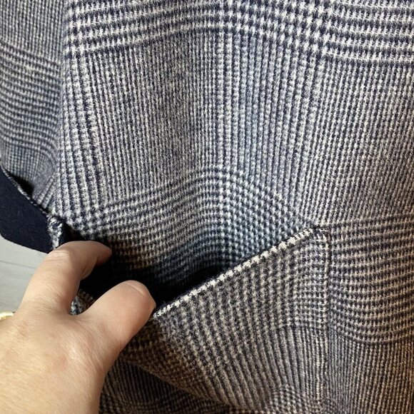 Schneiders of Salzburg Women's Reversible Alima Wool Coat Glen Plaid Navy Wht 8 - Picture 8 of 14